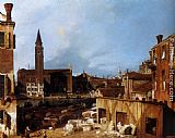 Yard Paintings - Stonemason's Yard by Canaletto